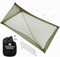 The Friendly Swede Outdoor Mosquito Net — Mosquito Netting for Camping & Bed; Army Green Bug Net with Stuff Sack, 4 Ground Stakes & Adjustable Cord; Single Bug Tent