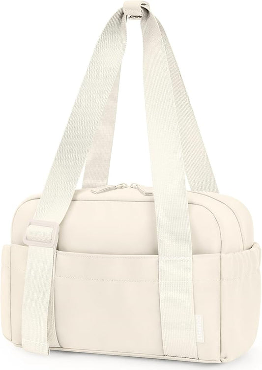 ZOMFELT Insulated Lunch Bag Women, Cute Lunch Tote Bag Lunch Box for Women, Leakproof Large Capacity Womens Lunch Bags with Adjustable Shoulder Strap for Work Office Outdoor Picnic Camping, Beige