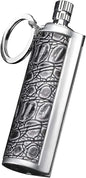 Fire Starter Lighter Waterproof Flint Match Outdoor Camping Permanent Metal Matchstick with Keychain(Sold Without Fluid) (Silver)