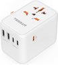 TESSAN Universal Travel Adapter Worldwide, GaN 65W International Plug Adaptor with 3 USB C 2 USB A Ports, World Power Outlet for European USA UK Australia Ireland(Type C/G/A/I)