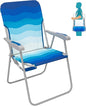 #WEJOY Folding Beach Chair for Adults, Lightweight Beach Chair with Shoulder Straps, High Back Beach Chairs with Hard Armrest, Supports 300lbs for Beach Lawn Concert