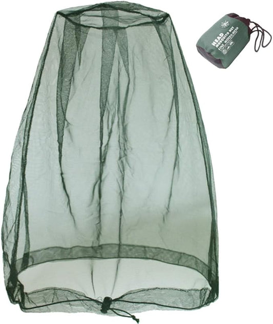 Cinvo Head Net Hat Bug Net Face Netting for Bugs No See Ums Insects Gnats Biting Midges from Outdoor Activities, Spacious Net Room Works Over Most Hats Comes with Free Stock Pouches- Olive