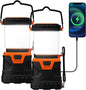 LED Camping Lantern Rechargeable,Solar Camping Light,1000LM, Camping Essential with 5 Ligth Modes 4400Ah Power Bank, for Power Outages, Emergency, Hiking, Outdoor(2Pack)