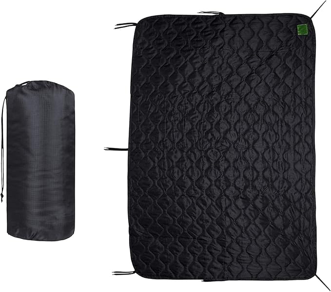 Military Woobie Blanket Thermal Insulated Poncho Liner Camping with Drawstring Carry Bag Waterproof for Outdoor Hiking