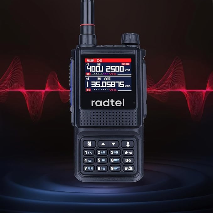 Radtel RT-470L Triband Ham Radio 144/222/430Mhz All Bands Handheld Two Way Radio 256CH Air Band Long Range Walkie Talkie NOAA/USB-C/Police Scanner/Aviation Receive/Copy Frequency
