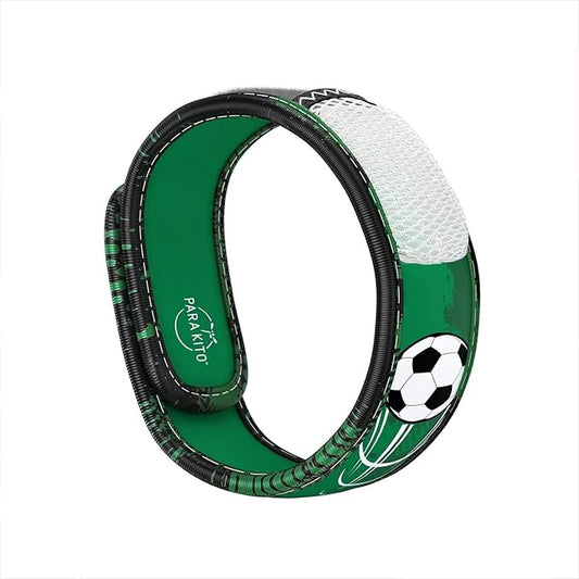 PARA'KITO Mosquito Insect & Bug Protection Wristband - Mosquito Stickers & Bug Spray Alternative - Summer Essentials, Beach Accessories, Hiking & Camping Essentials - Natural Essential Oils (Soccer)