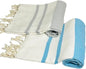 2 Set Oversized Turkish Bath Towel Sheets for Adults XXL Bathroom Extra Large Luxury Cotton Pool Peshtemal Washable Good Texture, Absorbency, Softness (Turquoise Blue and Silver Gray)