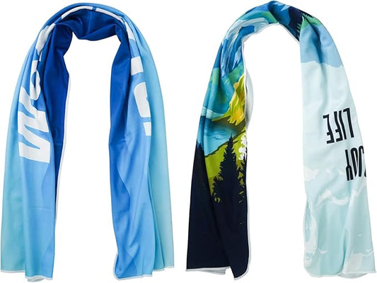 Luwint 2Pack Cooling Towel, Microfiber Quick Dry and Wet Ice Cooling Neck Scarf for Sport Workout