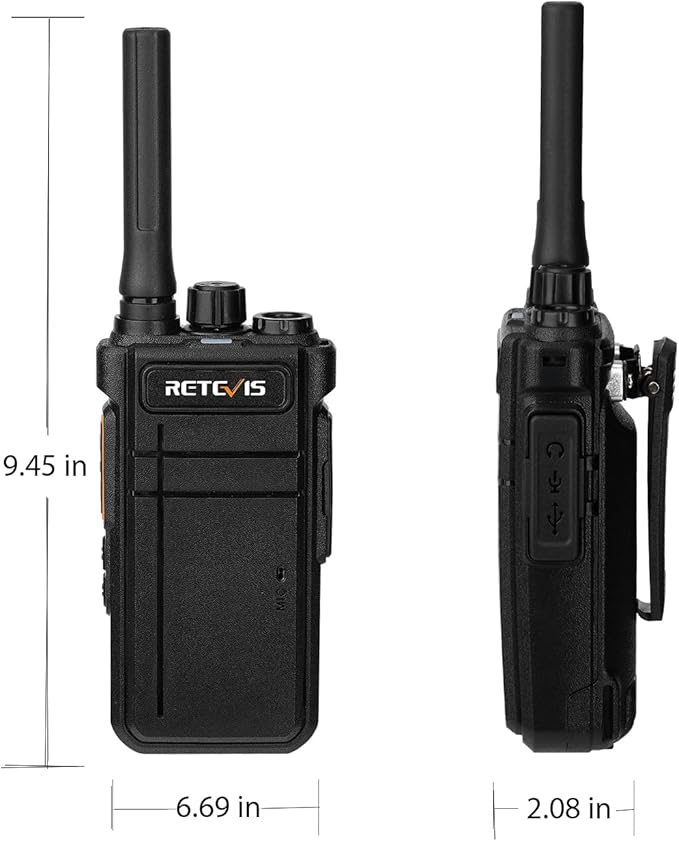 Retevis RB37 Bluetooth Two Way Radio, Wireless Walkie Talkies with Mic, Auto-Connection, VOX, 2000 mAh, USB-C, Walkie Talkies for Camping Security(4 Pack)