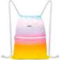 WANDF Drawstring Backpack String Bag Sackpack Cinch Water Resistant Nylon for Gym Shopping Sport Yoga (Rain bow)