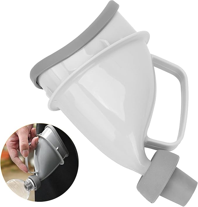 Unisex Urination Device, Portable Urinal Pee Funnel for Men and Women, Adult Urinal Emergency for Camping, Hiking, Outdoor Activities, Grey