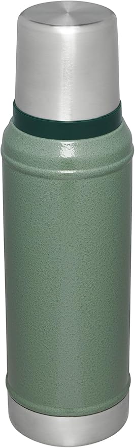 Stanley Classic Legendary Vacuum Bottle 1.0 qt | Wide Mouth with Leakproof Cup Lid | Keep Drinks Hot or Cold | Packable for Travel | Insulated Stainless Steel Thermos | BPA-Free | Hammertone Green