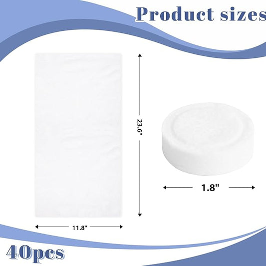 MCPINKY 40PCS Compressed Towel, Face Wash Towel Compressed Travel Towels Disposable Compressed Bath Towel, Thickened and Defecated for Camping Hiking Face Washing 11.8 x 23.6inch After Expansion