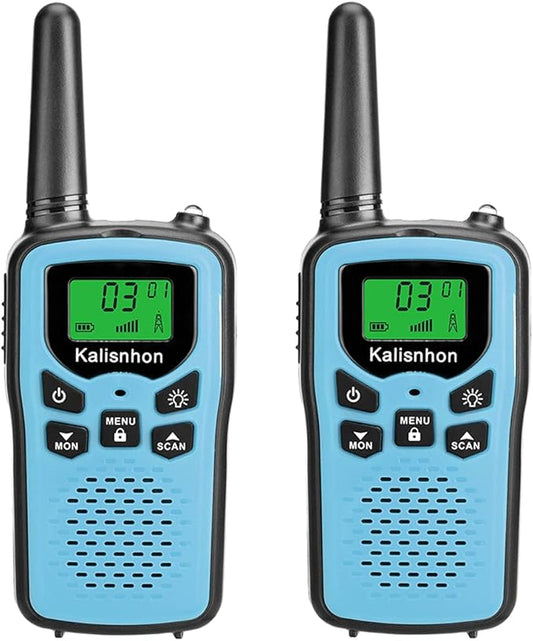 Walkie Talkies for Adults,Kalisnhon walkie talkies with 22 FRS Channels，walkie Talkie Long Range with Flashlight VOX LCD Display Two Way radios for Cycling Camping Hiking(2 Pack)