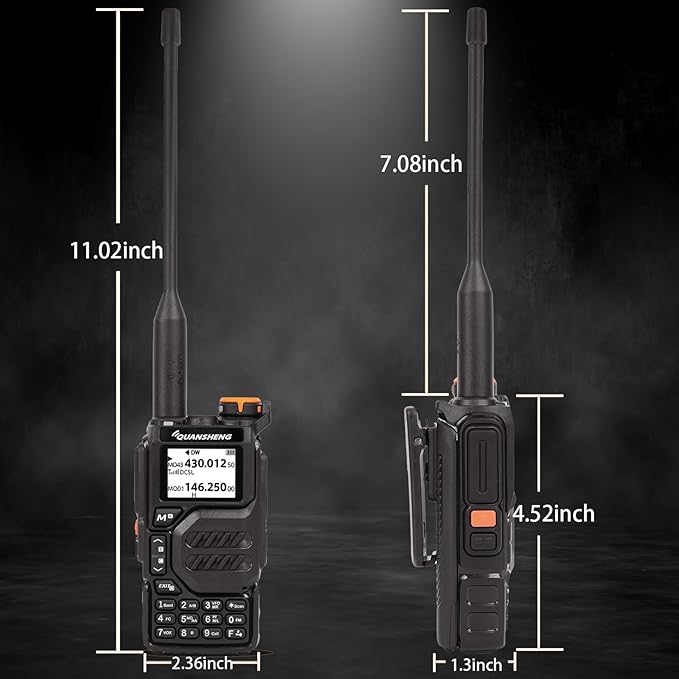 Quansheng UV-K5 Radio USB-C Charging Dual Band Two Way Radio Long Range for Adult 5W Long Range Handheld Radio NOAA Scrambler/DTMF One Key Copy Frequency