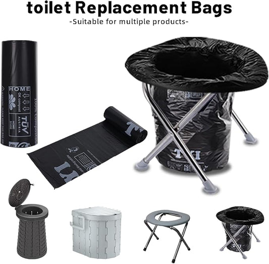Portable Toilet Bags for Camping, 40 Count Toilet Replacement Bags, 8 Gallon, 30 Liter, 100% Biodegradeable for Use with 5 Gallon Bucket