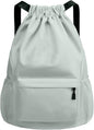 Sports Drawstring Backpack String Swimming Gym Bag Backpack with Shoes Compartment and Pocket for Men Women （light green）