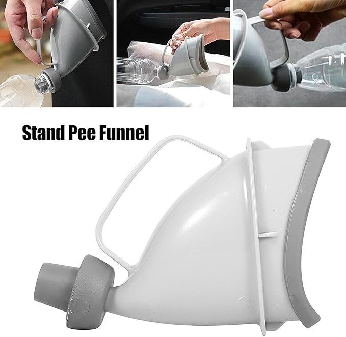 Unisex Urination Device, Portable Urinal Pee Funnel for Men and Women, Adult Urinal Emergency for Camping, Hiking, Outdoor Activities, Grey