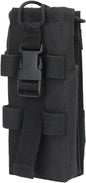 Tactical Molle Radio Holster Holder Case Military Heavy Duty Radios Holster Bag for AR-152 AN/PRC-152 148 UV-25 Two Ways Walkie Talkies Adjustable Storage（Black