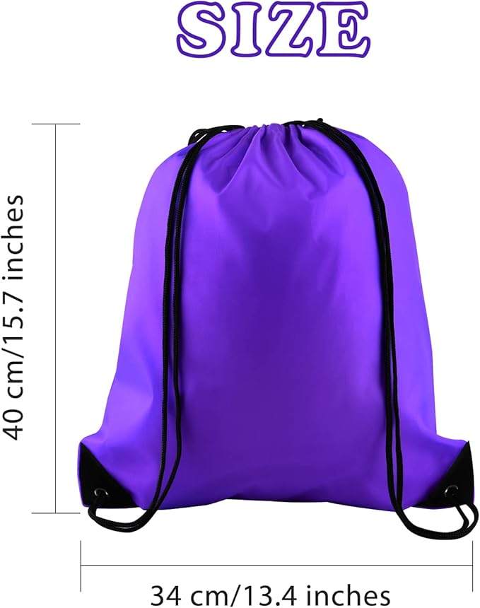 KUUQA 50Pcs Purple Drawstring Backpack Bulk String Bags for Storage, Sport, Gym, and Traveling