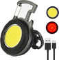 LED Cob Small Flashlights, Rechargeable COB Keychain Work Light, 4 Light Modes Portable Pocket Keychain Light with Magnet Base Walking, Camping, Emergency Lighting
