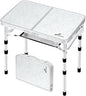 Sportneer Camping Table: Adjustable Height Small Folding Table 23.6" L x 15.7" W 3 Height with Mesh Layer - Compact & Portable Camping Essentials for Outdoor Camp Garden Picnic BBQ Dining Cooking