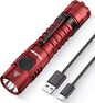 Wurkkos LED Flashlight Rechargeable Torch Max 1300Lumen High 90CRI EDC Light with USB C Charge Cable,Magnetic Tailcap, Memory Mode for Hiking, Camping, Dog Walking,IPX-7(Red-5000K)