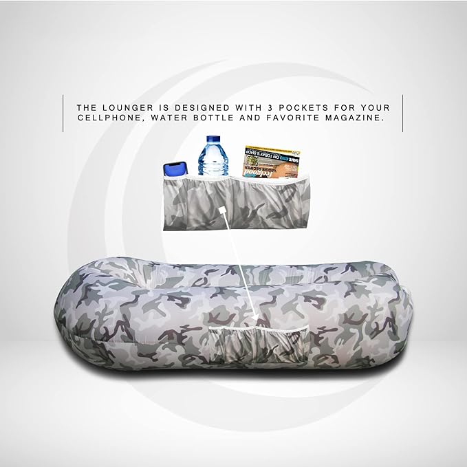 Nevlers 2 Pack Inflatable Loungers Air Sofa Couch | Perfect for Beach Chair Camping Chairs or Portable Hammock |Travel Bag Pouch, Pegs & 3 Pockets| Movie Seating & Camping Accessories Blow Up Lounger