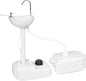 Outdoor Garden Portable Camping Hand Sink with 24L Recovery Tank, Removable Hand Washing Station Sanitary Ware for RV/Kitchen/Restaurant/Indoor, White
