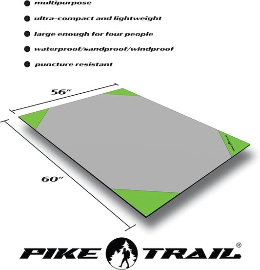 Pocket Blanket -Compact Picnic Blanket (60"x 56") - Sand Proof Beach Blanket / 100% Waterproof Ground Cover. Great Outdoor Blanket for Hiking, Camping, Picnics, Travel and Beach Trips!