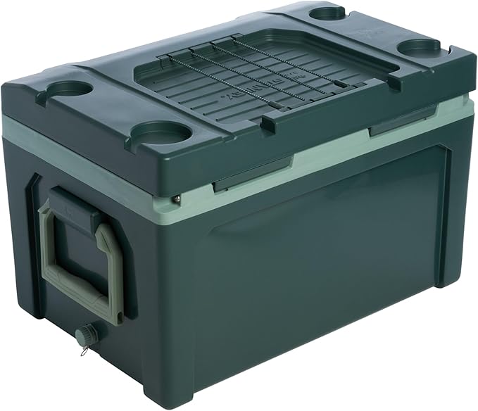 Stanley Adventure Outdoor Cooler 50 qt | Heavy Duty Outdoor Camping Cooler with Easy Carry Side Handles | 6 Days Cooling Ice Chest for 82 Cans | Flat Top Doubles as Seat | BPA-Free | Sycamore