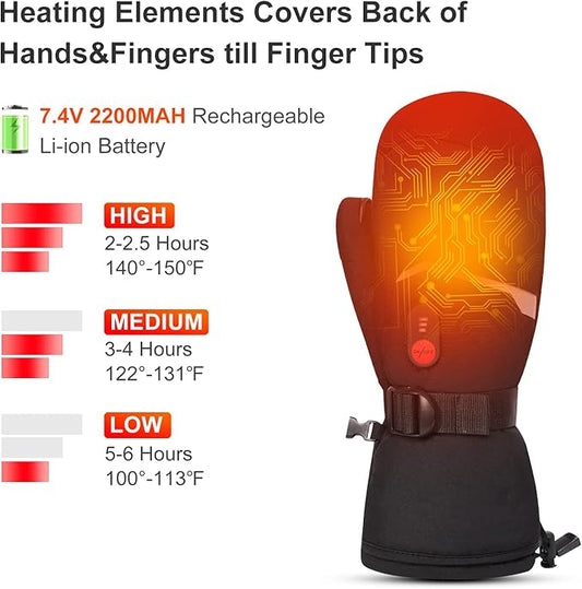 SNOW DEER Heated Gloves Electric Upgraded Men Women 7.4V Rechargeable Battery Gloves,Heated Motorcycle Glove Mittens