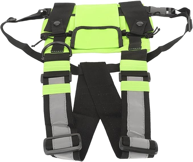 Universal Radio Chest Harness Bag for Two Way Radio Fruit Green, Pocket Pack Holster Vest Fluorescent Green for Two Way Radio, Walkie Chest Bag