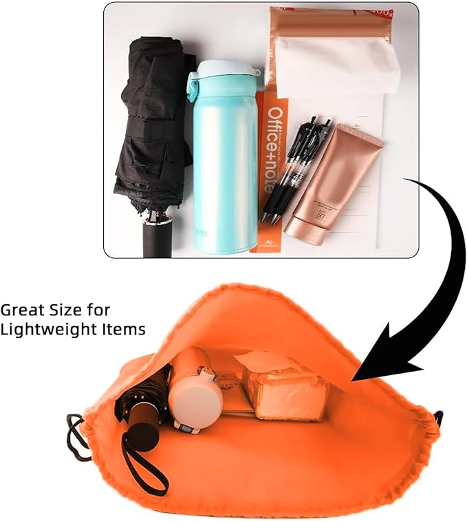 GoodtoU Nylon Drawstring Gym Bag - Cinch Sack Backpack for Sport, Traveling and Teams (60Pcs, Orange)