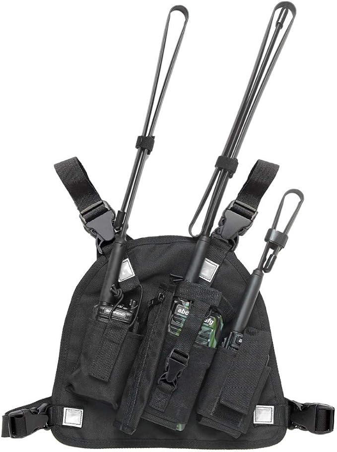 abcGoodefg Radio Chest Harness Chest Front Pack Pouch Holster Vest Rig for Two Way Radio Walkie Talkie(Rescue Essentials)