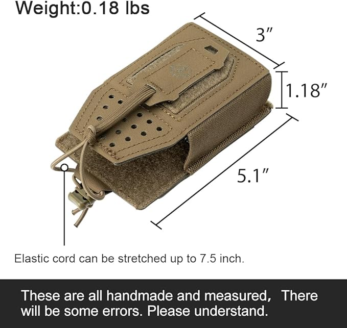 Tactical Radio Holster Molle Radio Pouch Universal Radio Holder for Walkie Talkie Motorola BaoFeng UV-5R BF-F8HP Adjustable Storage Rifle Magazine Pouch(Coyote Brown)