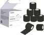 Cohesive Bandage 2” x 5 Yards, 8 Rolls, Self Adherent Wrap Medical Tape, Adhesive Flexible Breathable First Aid Gauze Ideal for Stretch Athletic. for First Aid Medical,Sports Injuries.(Black)