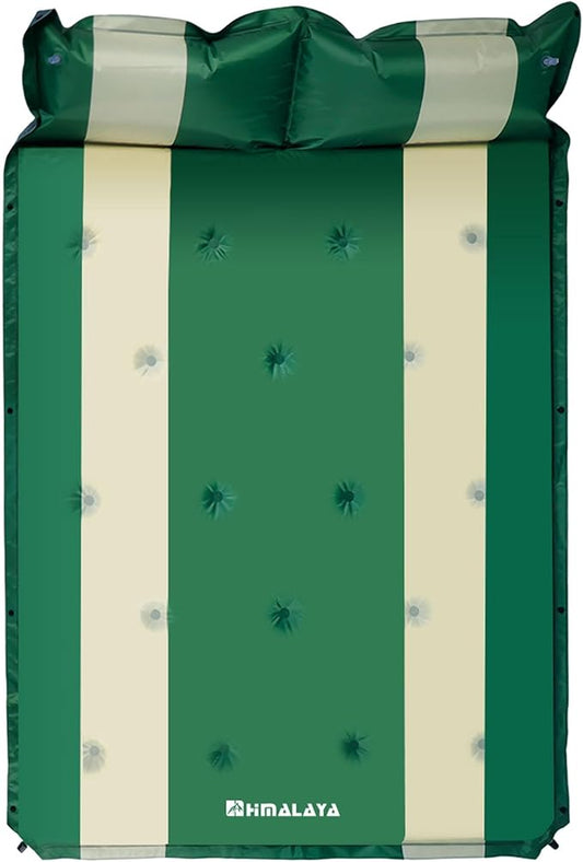 Inflatable Camping Sleeping Mat Compact Camping Pad for Backpacking Hiking Lightweight Sleep Pad Camping Air Mattress 2 Person with Pillow Foam Sleeping Mat