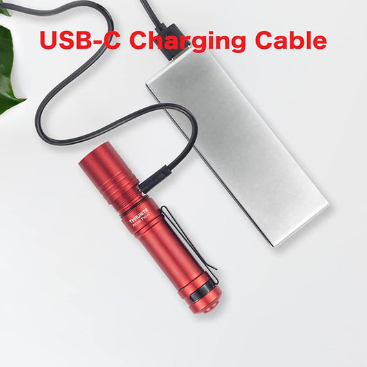 ThruNite Archer Pro V2 EDC Flashlight - 950 Lumens, USB-C Rechargeable, Tail Switch LED Penlight for Camping, Outdoor & Emergency - Cool White (Red)