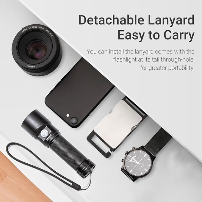 NEXTORCH ED20 Mini Pocket EDC Flashlight, 2200 Lumens LED Super Bright Rechargeable Flash Lights, Powerful IPX7 Waterproof Flashlight for Camping Hiking Outdoors Emergency Working