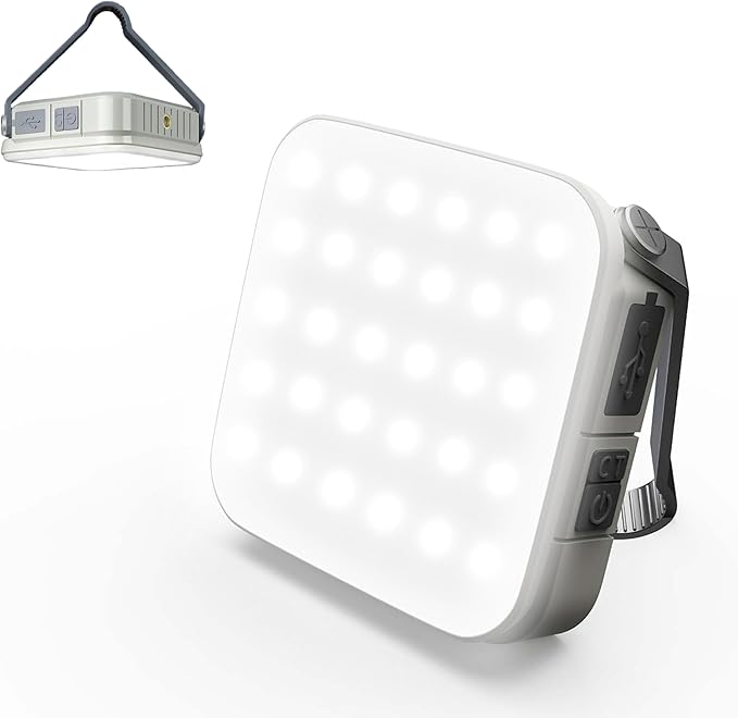 WARSUN 1000 Lumens Rechargeable LED Work Light – 6000mAh Portable Camping Tent Light with Solar Charging, 4 Color Temperatures, 3 Brightness Levels, Hanging Flashlight