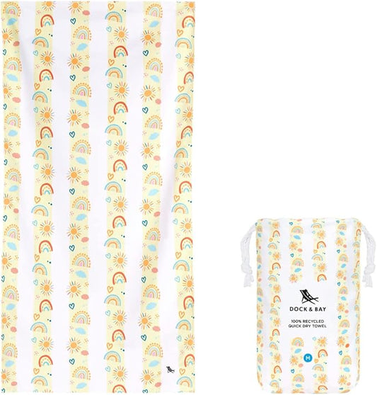 Dock & Bay Quick Drying Towel - for Sports, Gym, Travel, Yoga, Camping, Swimming - Super Absorbent, Compact, Lightweight - 100% Recycled Materials - Includes Bag - Variable Sizes