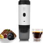 Portable Electric Espresso Machine, Travel Coffee Maker for Camping, Car, RV & Hiking, Self-Heating with Type-C, Compatible with Ground Coffee & NS Capsules, White