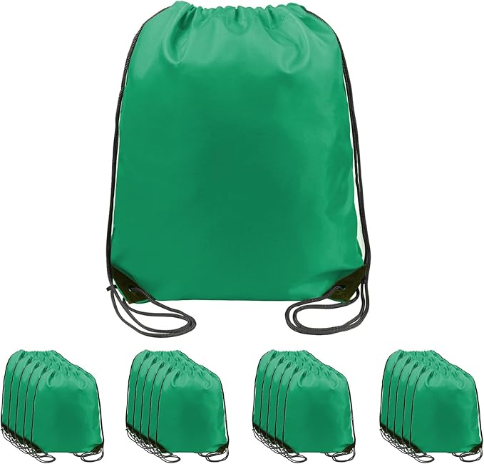 BeeGreen Drawstring Backpack Bags 20,30,50 Packs Reflective String Bags for Gym Sport Trip Cinch Sack DIY for Women Men