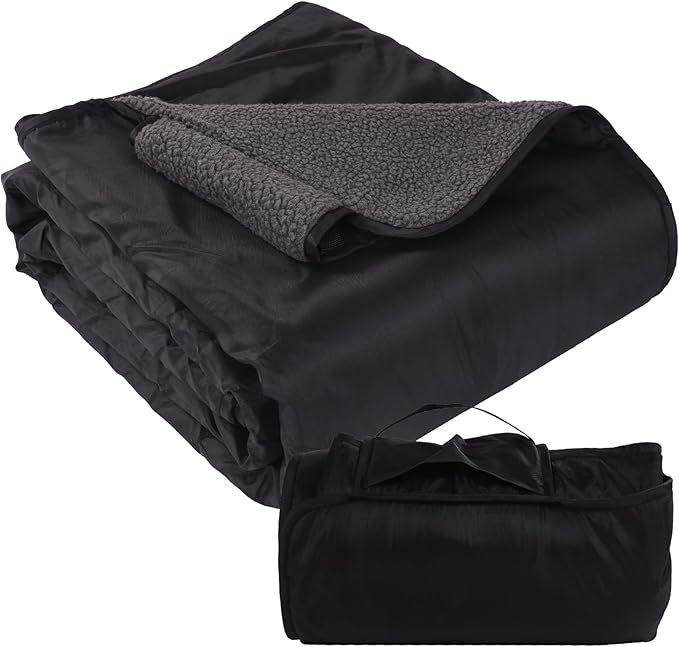 Camping Blanket,Cold Weather Warm Outdoor Blanket,Windproof Triple Layers Warm Comfy Foldable for Camping,Traveling, Stadium, Hiking, Picnics,Machine Washable 77.1"x 54"