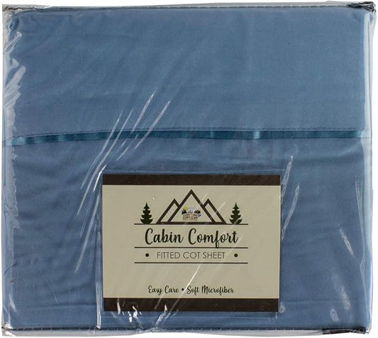 Cabin Comfort - Cot Sheet for Camping and RV Cots - Fits All Cot Size Beds Comfortably -72 x 28 Inches - Super Soft (1 Piece Cot (Fitted), Dusty Blue)