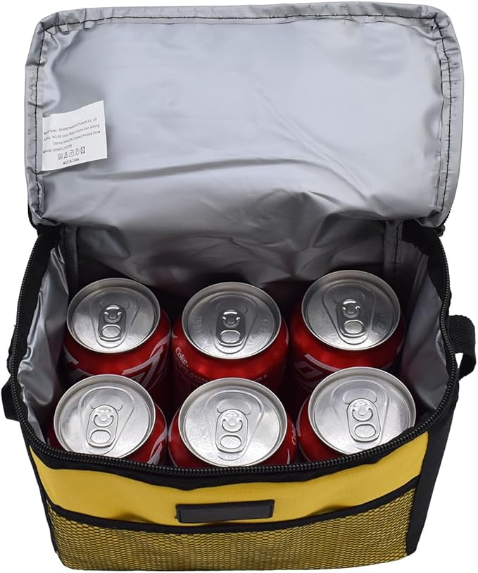 Nanxson 5L Lunch Bag Leakproof Thermal Cooler Lunch Box Adult Waterproof Insulated Lunch Tote Bag (5L,Yellow)
