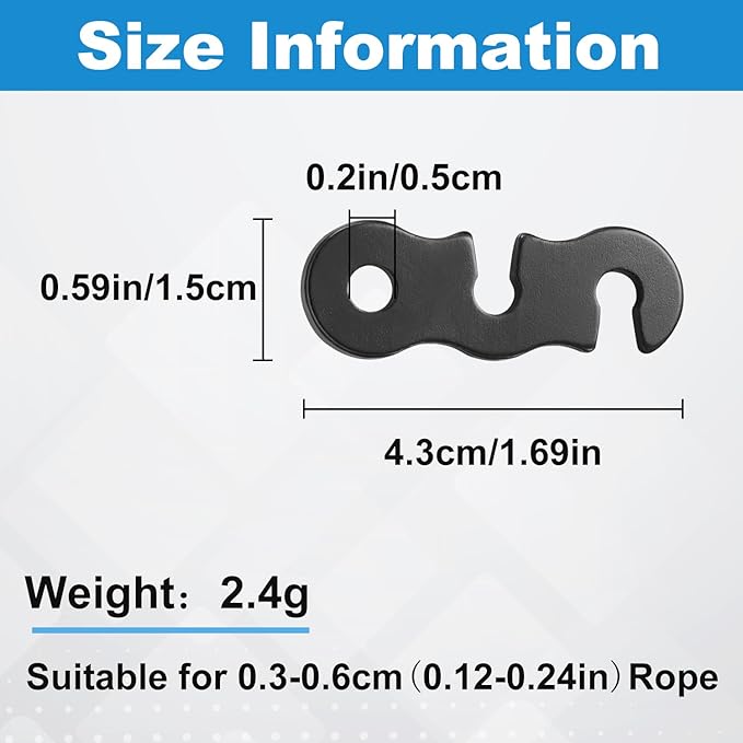 SATINIOR Guyline Tensioner Aluminum Alloy Guy Line Cord Adjusters Tent Rope Tensioners Paracord Tensioner for Outdoor Tent Camping Hiking Accessories