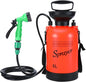 SearQing Portable Shower for Camping with 7 Spray Modes, 1.3 Gallon Hand Press Camping Shower with Removable Hose and Shower Head,5L Pressure Rinse Kits for Hiking Traveling Garden Beach Pet Shower