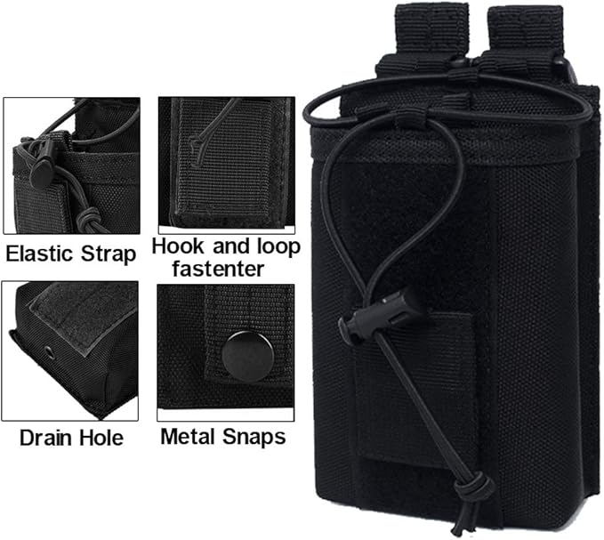 Radio Pouch - 1000D Tactical Molle Adjustable Two Way Radios Holder Bag Case for Walkie Talkies